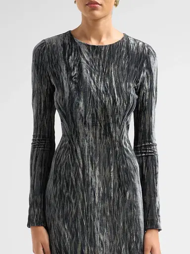 PRABAL GURUNG Women's Stretch Velvet Sheath Midi Dress | Thumbnail 5 PRABAL GURUNG Women's Stretch Velvet Sheath Midi Dress | Thumbnail 5