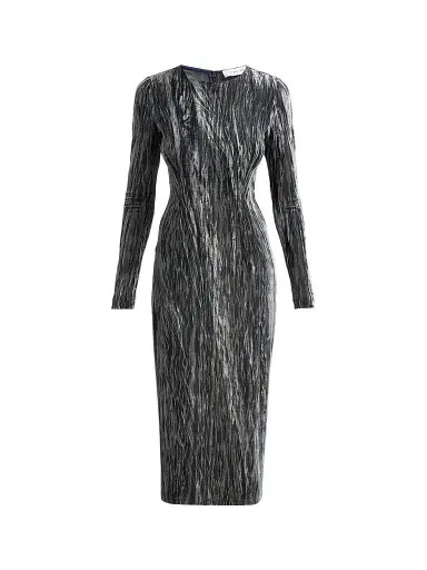 PRABAL GURUNG Women's Stretch Velvet Sheath Midi Dress | Thumbnail 1 PRABAL GURUNG Women's Stretch Velvet Sheath Midi Dress | Thumbnail 1