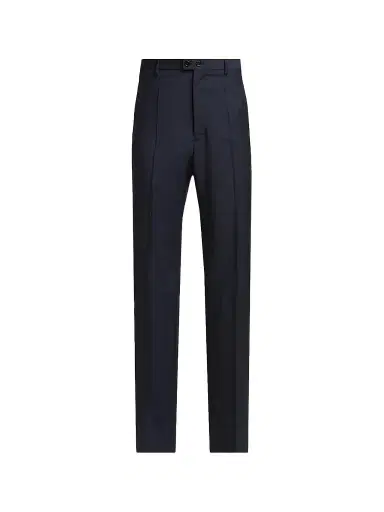 Jil Sander Men's Virgin Wool-Mohair Pintucked Trousers | Thumbnail 1 Jil Sander Men's Virgin Wool-Mohair Pintucked Trousers | Thumbnail 1