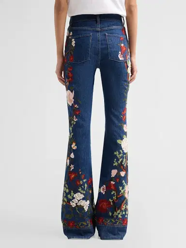 Alice + Olivia Women's Beautiful Embellished Bellbottom Jeans | Thumbnail 3 Alice + Olivia Women's Beautiful Embellished Bellbottom Jeans | Thumbnail 3