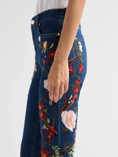Alice + Olivia Women's Beautiful Embellished Bellbottom Jeans | Thumbnail 5 Alice + Olivia Women's Beautiful Embellished Bellbottom Jeans | Thumbnail 5