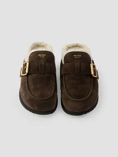 Prada Women's Suede Mules | Thumbnail 2 Prada Women's Suede Mules | Thumbnail 2