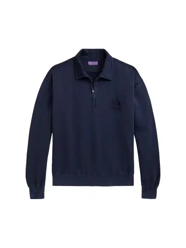 Ralph Lauren Purple Label Men's Rib-Knit Cotton Half-Zip Sweatshirt | Thumbnail 1 Ralph Lauren Purple Label Men's Rib-Knit Cotton Half-Zip Sweatshirt | Thumbnail 1