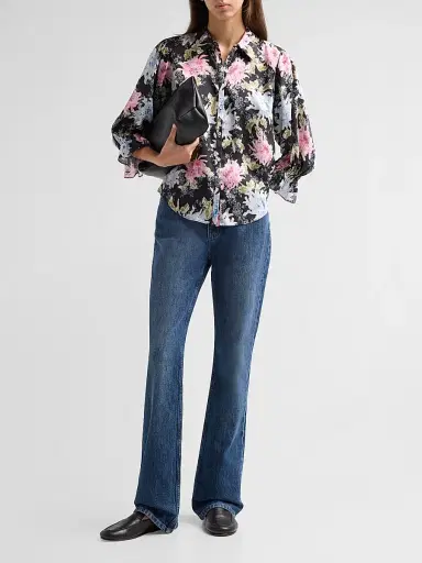 Cinq à Sept Women's Fiona Dahlia Print Top | Thumbnail 2 Cinq à Sept Women's Fiona Dahlia Print Top | Thumbnail 2