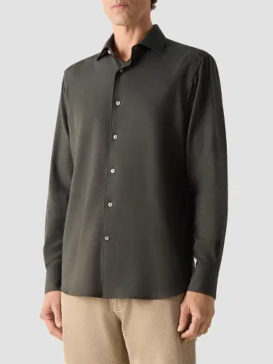Zegna Men's Cashco Shirt | Thumbnail 3 Zegna Men's Cashco Shirt | Thumbnail 3