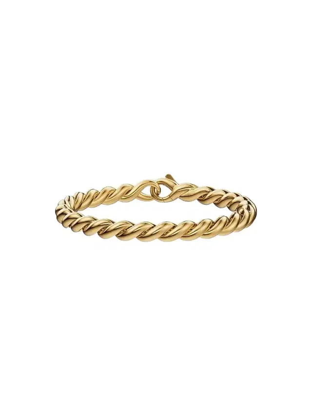 Women's Sculpted Cable Chain Bracelet in 18K Yellow Gold, 5.7MM Women's Sculpted Cable Chain Bracelet in 18K Yellow Gold, 5.7MM