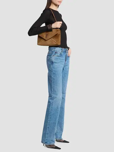 Saint Laurent Women's Cassandre Shoulder Bag on Chain in Suede | Thumbnail 5 Saint Laurent Women's Cassandre Shoulder Bag on Chain in Suede | Thumbnail 5