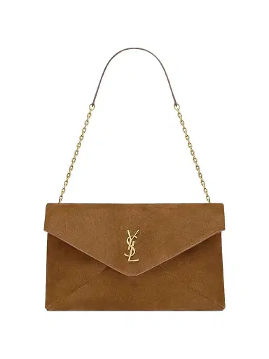 Saint Laurent Women's Cassandre Shoulder Bag on Chain in Suede | Thumbnail 1 Saint Laurent Women's Cassandre Shoulder Bag on Chain in Suede | Thumbnail 1