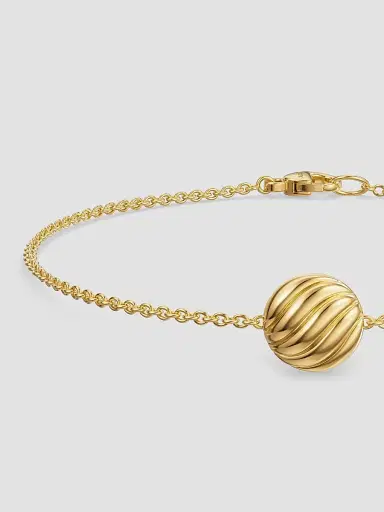 David Yurman Women's Sculpted Cable Center Station Chain Bracelet in 18K Yellow Gold, 10MM | Thumbnail 3 David Yurman Women's Sculpted Cable Center Station Chain Bracelet in 18K Yellow Gold, 10MM | Thumbnail 3