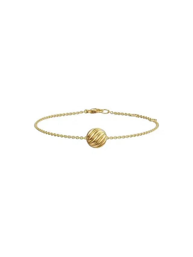 Women's Sculpted Cable Center Station Chain Bracelet in 18K Yellow Gold, 10MM Women's Sculpted Cable Center Station Chain Bracelet in 18K Yellow Gold, 10MM