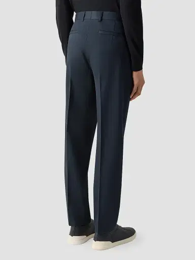 Zegna Men's Cotton and Wool Pants | Thumbnail 4 Zegna Men's Cotton and Wool Pants | Thumbnail 4