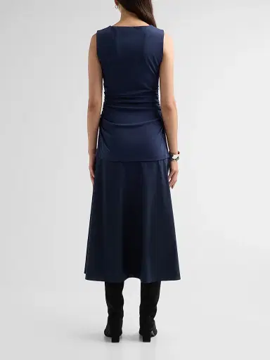Veronica Beard Women's Basilia Ruched Midi Dress | Thumbnail 3 Veronica Beard Women's Basilia Ruched Midi Dress | Thumbnail 3