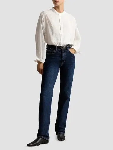 Polo Ralph Lauren Women's Washed Cotton Tuxedo Shirt | Thumbnail 2 Polo Ralph Lauren Women's Washed Cotton Tuxedo Shirt | Thumbnail 2