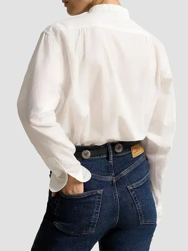 Polo Ralph Lauren Women's Washed Cotton Tuxedo Shirt | Thumbnail 3 Polo Ralph Lauren Women's Washed Cotton Tuxedo Shirt | Thumbnail 3