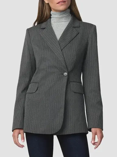 Joe's Jeans Women's Mecah Pinstripe Double-Breasted Blazer | Thumbnail 4 Joe's Jeans Women's Mecah Pinstripe Double-Breasted Blazer | Thumbnail 4