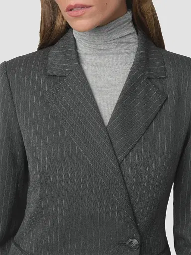 Joe's Jeans Women's Mecah Pinstripe Double-Breasted Blazer | Thumbnail 6 Joe's Jeans Women's Mecah Pinstripe Double-Breasted Blazer | Thumbnail 6