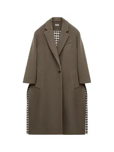 Loewe Women's Gingham Cashmere Single-Breasted Coat | Thumbnail 1 Loewe Women's Gingham Cashmere Single-Breasted Coat | Thumbnail 1