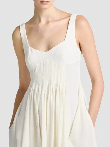 JW Anderson Women's Sweetheart-Neckline Pleated Babydoll Dress | Thumbnail 2 JW Anderson Women's Sweetheart-Neckline Pleated Babydoll Dress | Thumbnail 2