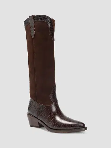 Partlow Women's Mira 55MM Croc-Embossed Leather Knee-High Boots | Thumbnail 2 Partlow Women's Mira 55MM Croc-Embossed Leather Knee-High Boots | Thumbnail 2