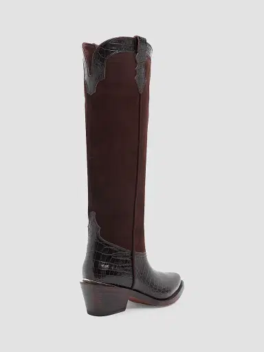 Partlow Women's Mira 55MM Croc-Embossed Leather Knee-High Boots | Thumbnail 3 Partlow Women's Mira 55MM Croc-Embossed Leather Knee-High Boots | Thumbnail 3