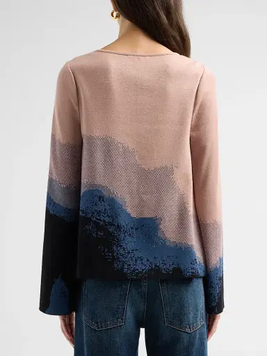 Misook Women's Landscape Bell-Sleeve Top | Thumbnail 3 Misook Women's Landscape Bell-Sleeve Top | Thumbnail 3
