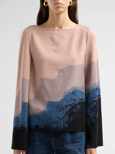 Misook Women's Landscape Bell-Sleeve Top | Thumbnail 5 Misook Women's Landscape Bell-Sleeve Top | Thumbnail 5