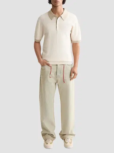 Scotch & Soda Men's Textured Cotton Knit Polo Shirt | Thumbnail 2 Scotch & Soda Men's Textured Cotton Knit Polo Shirt | Thumbnail 2