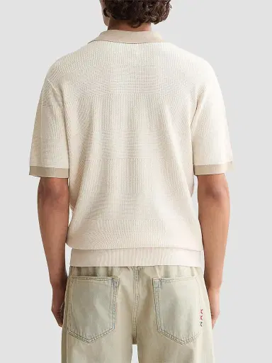 Scotch & Soda Men's Textured Cotton Knit Polo Shirt | Thumbnail 4 Scotch & Soda Men's Textured Cotton Knit Polo Shirt | Thumbnail 4