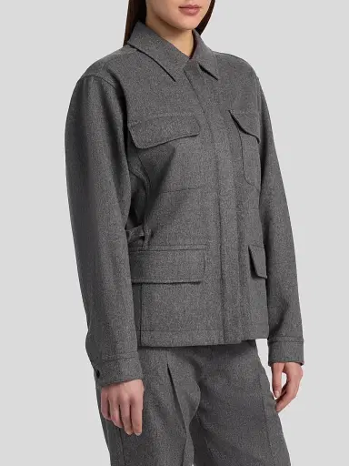 Co Women's Workwear Wool-Cashmere Shirt Jacket | Thumbnail 4 Co Women's Workwear Wool-Cashmere Shirt Jacket | Thumbnail 4
