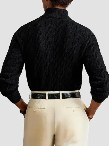Ralph Lauren Purple Label Men's Cable-Knit Cashmere Sweater | Thumbnail 3 Ralph Lauren Purple Label Men's Cable-Knit Cashmere Sweater | Thumbnail 3