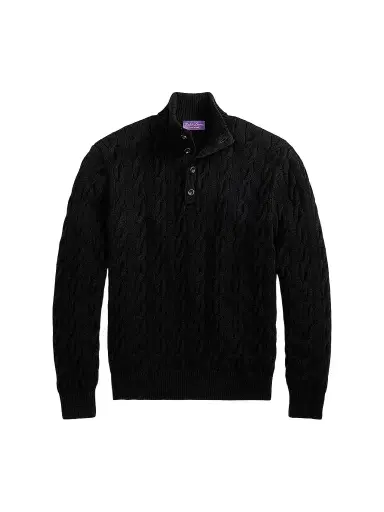 Ralph Lauren Purple Label Men's Cable-Knit Cashmere Sweater | Thumbnail 1 Ralph Lauren Purple Label Men's Cable-Knit Cashmere Sweater | Thumbnail 1