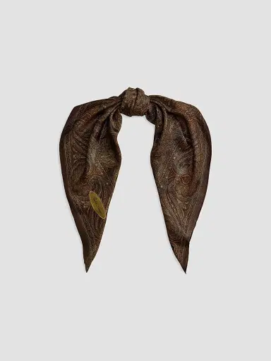 Ralph Lauren Collection Women's Paisley Silk-Blend Square Scarf | Thumbnail 3 Ralph Lauren Collection Women's Paisley Silk-Blend Square Scarf | Thumbnail 3