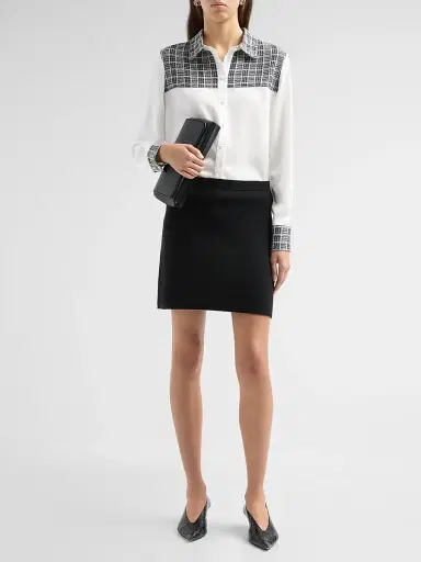Misook Women's Plaid Crepe de Chine Blouse | Thumbnail 2 Misook Women's Plaid Crepe de Chine Blouse | Thumbnail 2