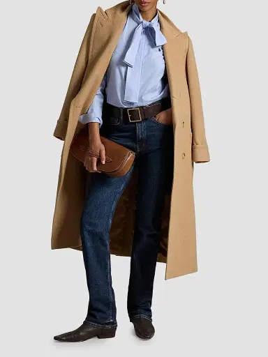 Polo Ralph Lauren Women's Poplin Tie-Neck Shirt | Thumbnail 2 Polo Ralph Lauren Women's Poplin Tie-Neck Shirt | Thumbnail 2
