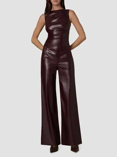 Joe's Jeans Women's Mia Faux-Leather High-Rise Wide-Leg Trousers | Thumbnail 2 Joe's Jeans Women's Mia Faux-Leather High-Rise Wide-Leg Trousers | Thumbnail 2