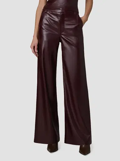 Joe's Jeans Women's Mia Faux-Leather High-Rise Wide-Leg Trousers | Thumbnail 4 Joe's Jeans Women's Mia Faux-Leather High-Rise Wide-Leg Trousers | Thumbnail 4