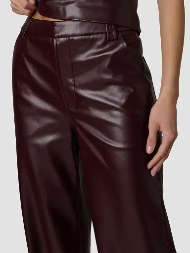 Joe's Jeans Women's Mia Faux-Leather High-Rise Wide-Leg Trousers | Thumbnail 6 Joe's Jeans Women's Mia Faux-Leather High-Rise Wide-Leg Trousers | Thumbnail 6