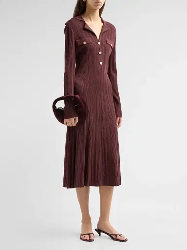 Misook Women's Rib-Knit A-Line Midi Dress | Thumbnail 4 Misook Women's Rib-Knit A-Line Midi Dress | Thumbnail 4