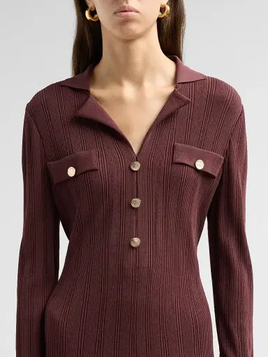 Misook Women's Rib-Knit A-Line Midi Dress | Thumbnail 5 Misook Women's Rib-Knit A-Line Midi Dress | Thumbnail 5
