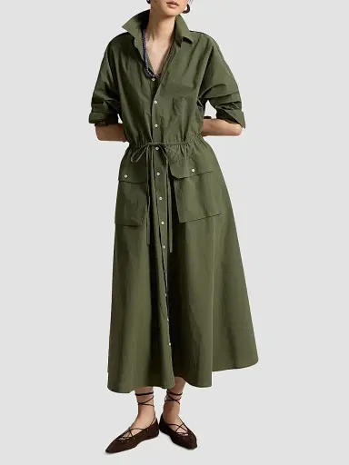 Polo Ralph Lauren Women's Cotton Canvas Utility Shirtdress | Thumbnail 2 Polo Ralph Lauren Women's Cotton Canvas Utility Shirtdress | Thumbnail 2