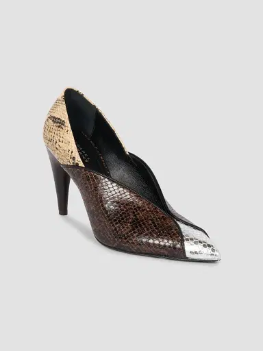 Isabel Marant Women's Luza 90MM Colorblocked Snakeskin-Embossed Leather Pumps | Thumbnail 3 Isabel Marant Women's Luza 90MM Colorblocked Snakeskin-Embossed Leather Pumps | Thumbnail 3
