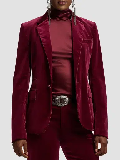 Ralph Lauren Collection Women's Parker Stretch-Velvet Blazer | Thumbnail 4 Ralph Lauren Collection Women's Parker Stretch-Velvet Blazer | Thumbnail 4