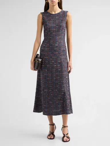Misook Women's Textured A-Line Maxi Dress | Thumbnail 2 Misook Women's Textured A-Line Maxi Dress | Thumbnail 2