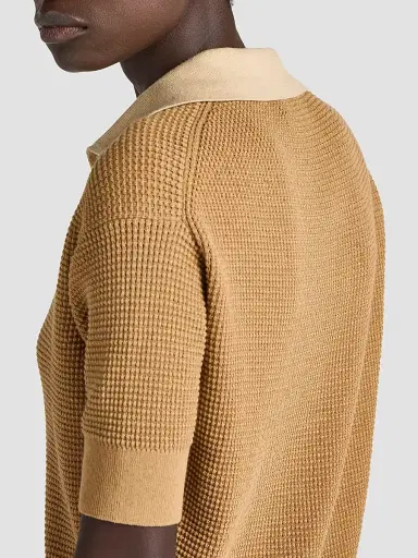 JW Anderson Women's Textured Cotton-Blend Polo Sweater | Thumbnail 4 JW Anderson Women's Textured Cotton-Blend Polo Sweater | Thumbnail 4