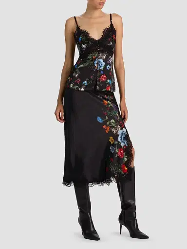 Alice + Olivia Women's Melodie Floral Lace-Trim Tank | Thumbnail 2 Alice + Olivia Women's Melodie Floral Lace-Trim Tank | Thumbnail 2