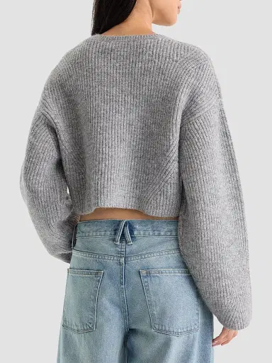 GOOD AMERICAN Women's The Chunky Knit Crop Cardigan | Thumbnail 3 GOOD AMERICAN Women's The Chunky Knit Crop Cardigan | Thumbnail 3
