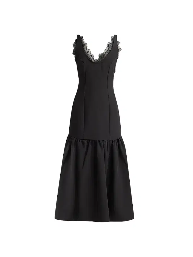 Women's Annalie Crêpe Lace-Trimmed Midi Dress Women's Annalie Crêpe Lace-Trimmed Midi Dress