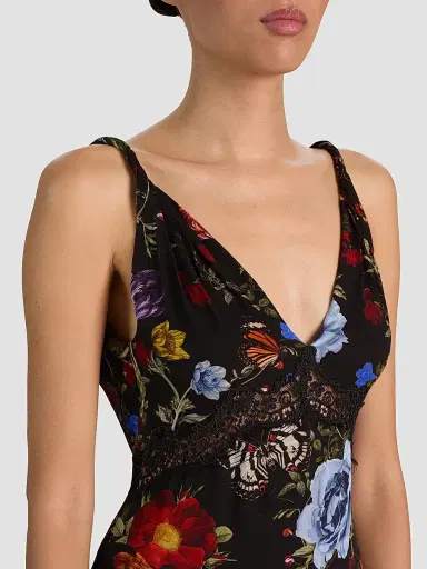 Alice + Olivia Women's Nisa Floral Cutaway Lace Maxi Dress | Thumbnail 5 Alice + Olivia Women's Nisa Floral Cutaway Lace Maxi Dress | Thumbnail 5