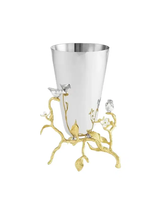 Lovebirds Silver & Gold Small Vase Lovebirds Silver & Gold Small Vase