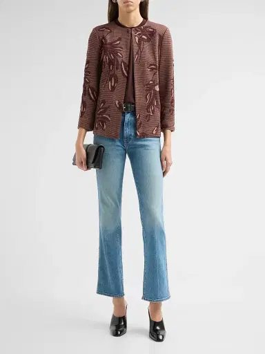 Misook Women's Heritage Floral Jacquard Jacket | Thumbnail 2 Misook Women's Heritage Floral Jacquard Jacket | Thumbnail 2